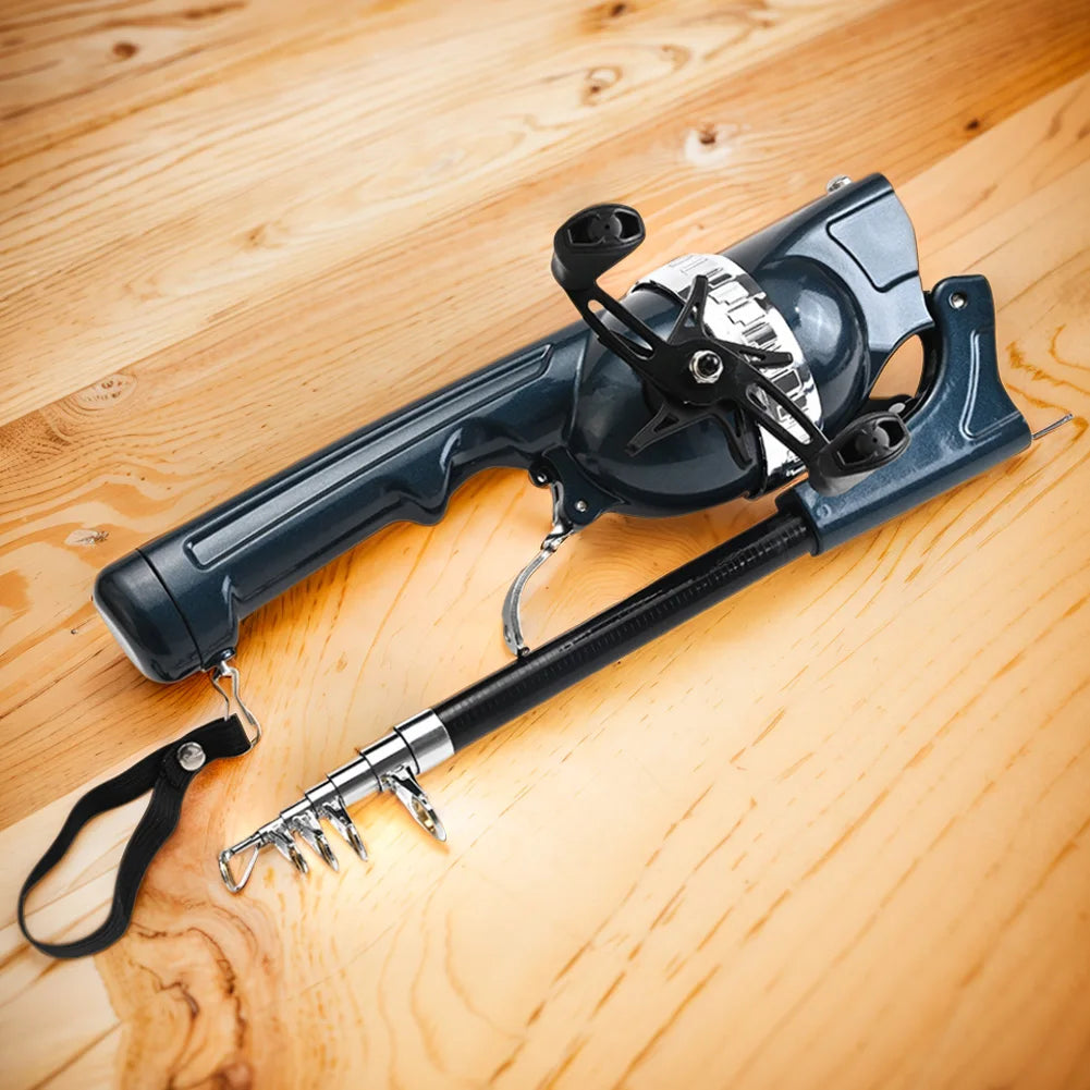 Portable Folding Fishing Rod Telescopic Fishing Pole with Reel Line Travel Rods Carbon Fiber Spinning Rod Gifts for Men