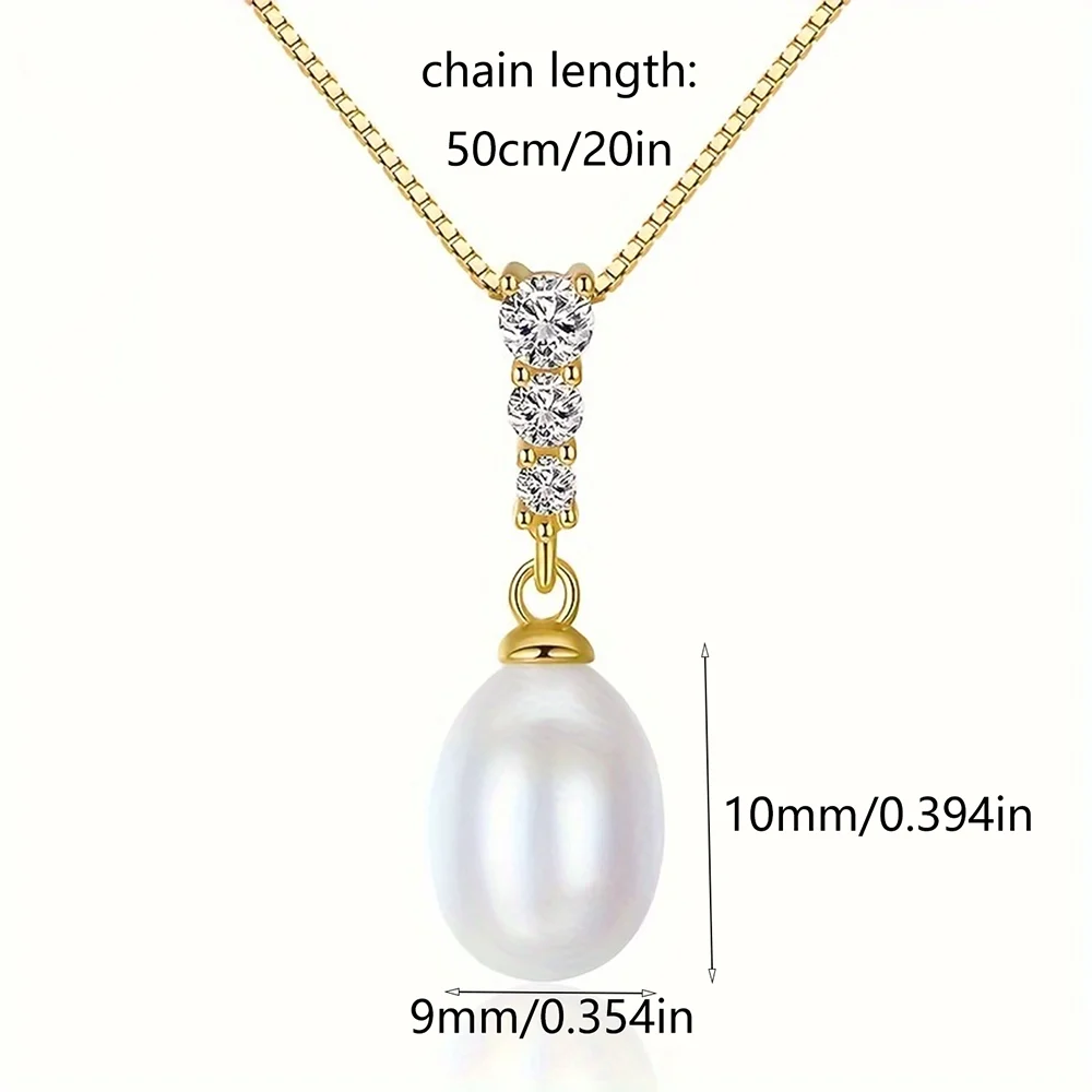 925 Silver Chains Original Certified Moissanite Necklace for Women 18k Gold Plated Pearl Pendant Necklaces Jewelry Ships from US