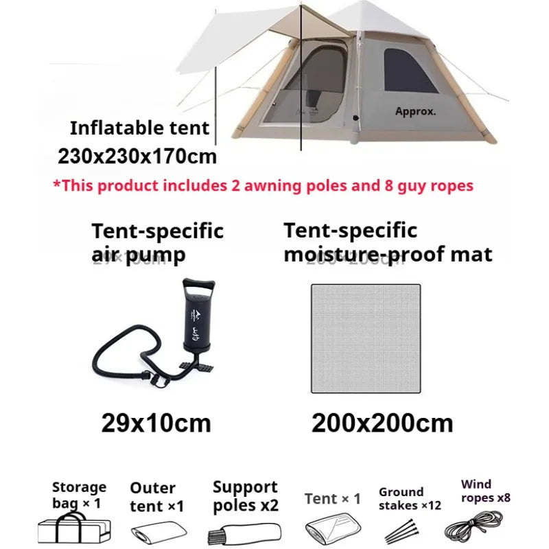 Thickened Rainproof Park Tents Foldable Quick Automatic Opening Tents Relaxing Multifunctional Large Space Camping Supplies