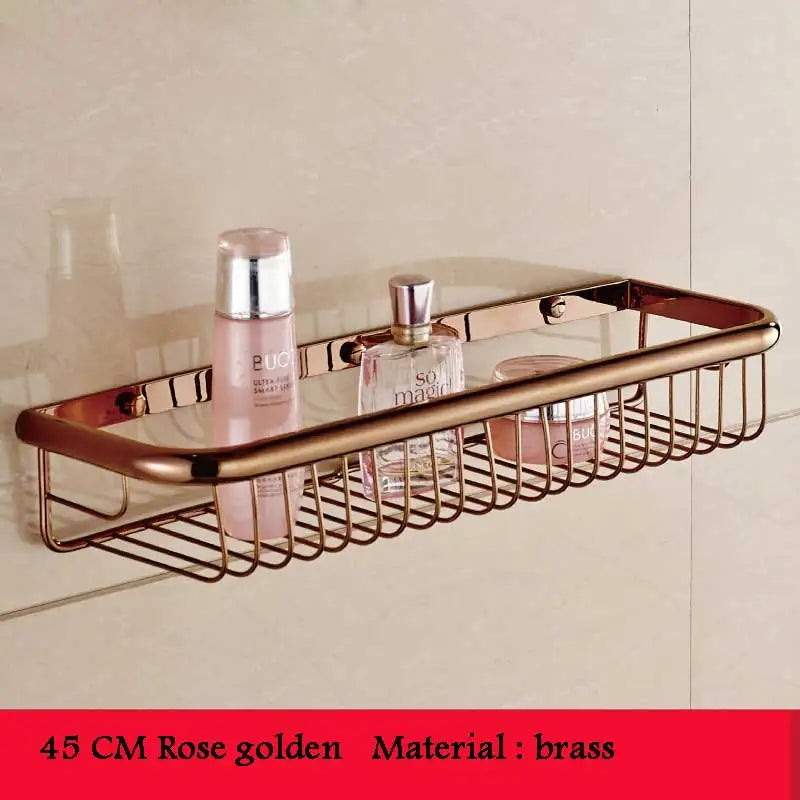 BAKALA Brass Bathroom Accessories Corner Shelf  Finished Wall Mounted Bath Shower Caddy Storage Holder BR-6716