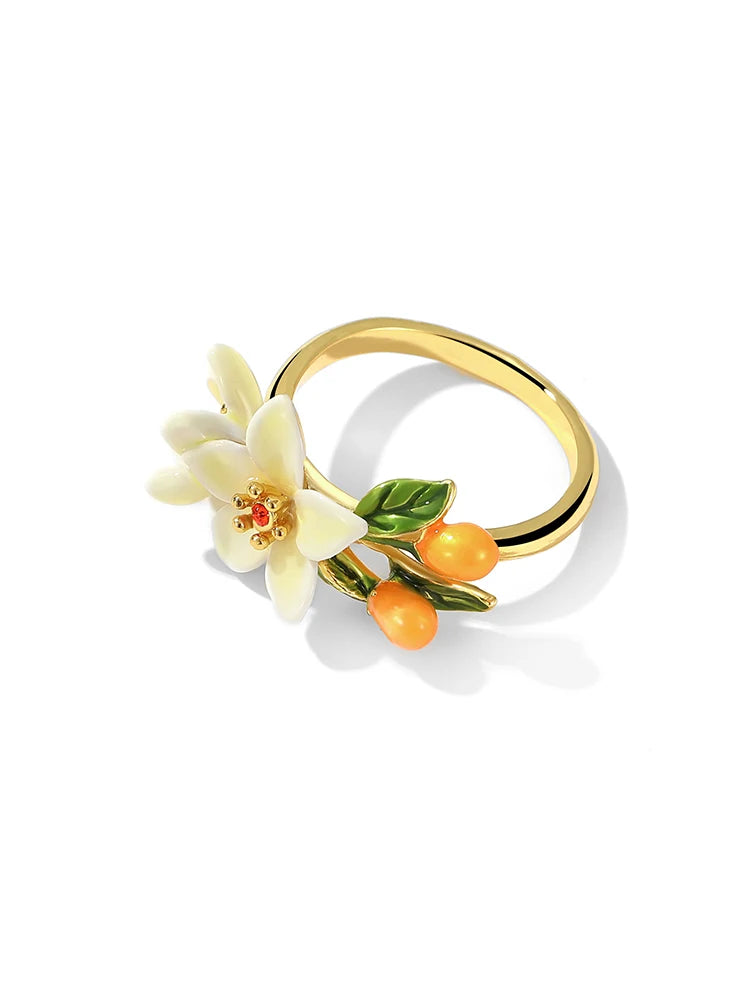 Juicy Grape Fine Jewery Set for Women 2024 New Trend Orange Blossom Jewery Accessory Original Design Birthday Christmas Gifts