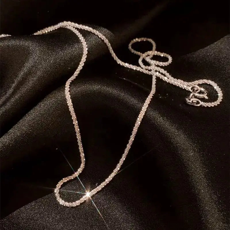 SOMILIA Fashion 18K Yellow Gold Necklace Authentic S925 Sterling Silver Sparkling Clavicle Sweater Chain High Jewelry For Woman