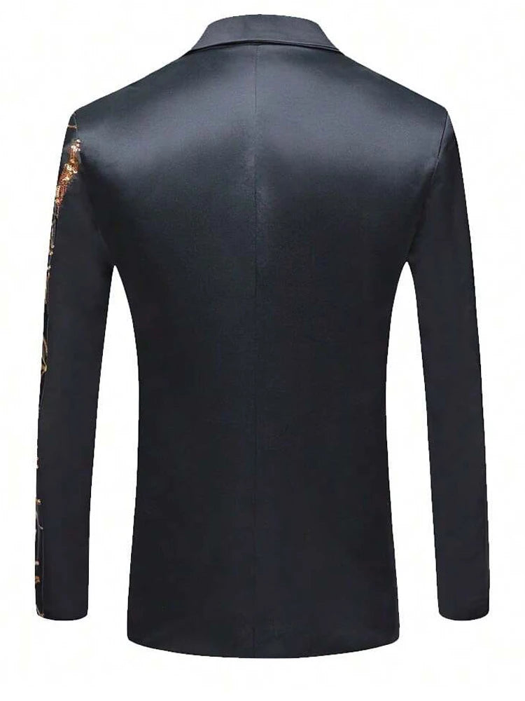 Men's single-piece shiny sequin suit jacket, fashionable evening dress, suitable for parties, weddings, banquets, and balls
