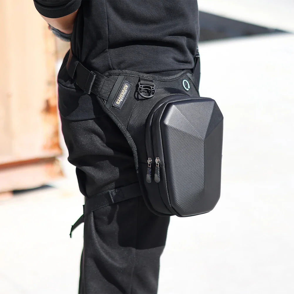 Drop Leg Bag Crossbody Shoulder Purse Hard Shell Motorcycle Leg Bag Waterproof Motorcycle Waist Pack for Cycling Hiking Climbing