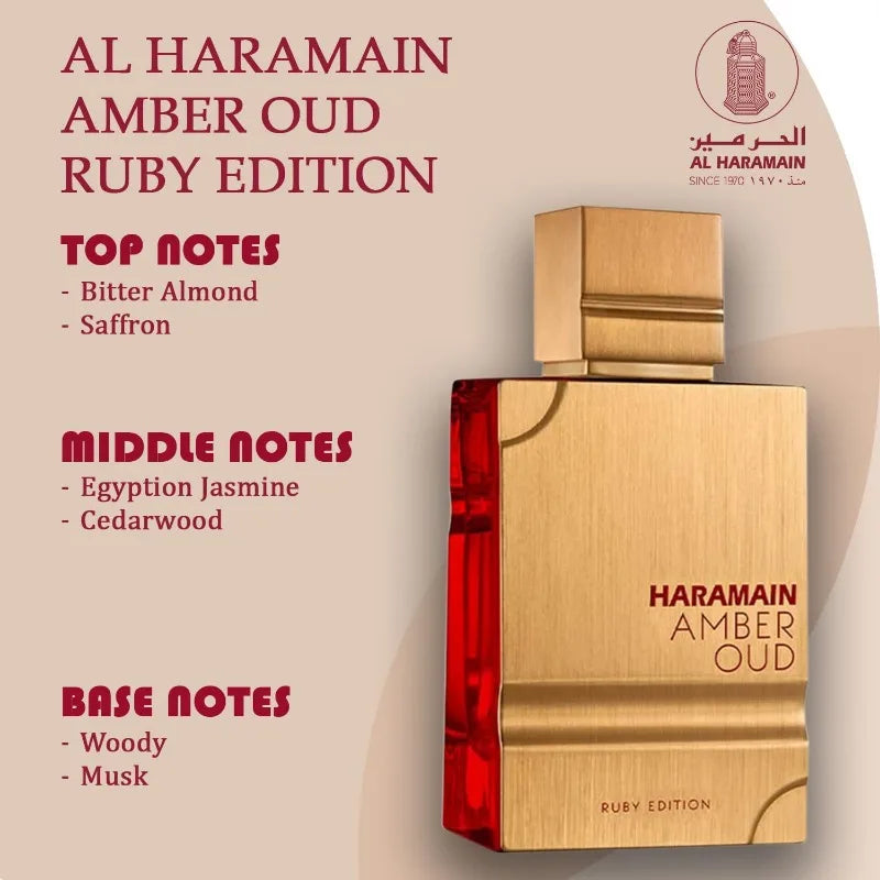 60ml Original Al Haramain Amber Oud Gold Edition Arabian Perfume High Quality Noble Lady Fragrance Spray Pheromones Attract Men