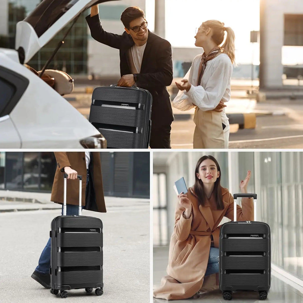 Kono Carry On Luggage 20 Inch Expandable 22x14x9 Airline Approved Hard Shell Travel Trolley 4 Spinner Wheels Lightweight