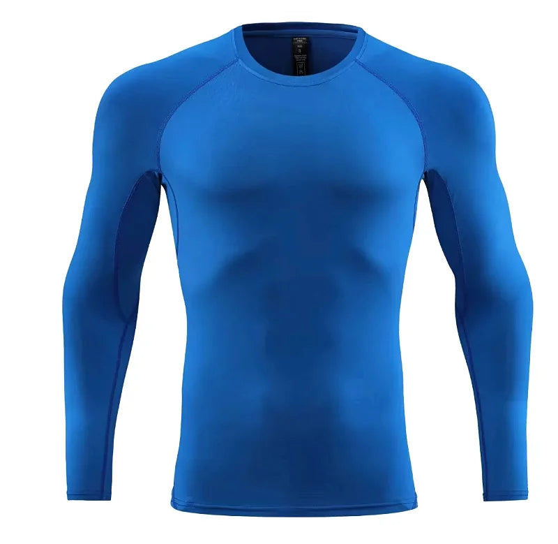 Men Long Sleeve Slim Tops Tees Sportswear Gym Fitness Compression T-shirt Running Football Jersey Outdoor Jogging Tight Quick