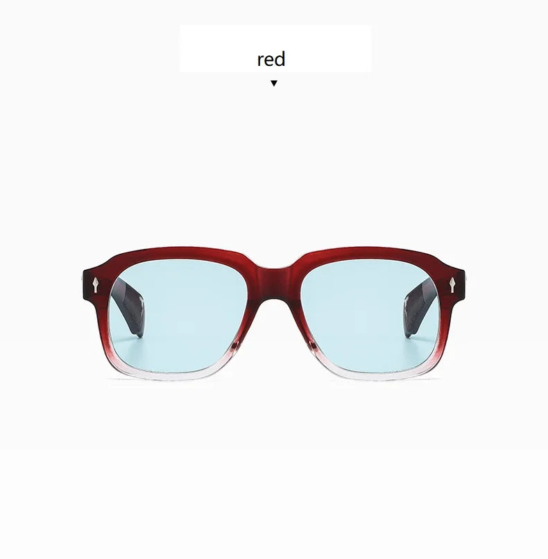 Women Square Sunglasses Ins Popular Men Vintage Rivets Punk Female Shades UV400 Fashion Male Sun Glasses