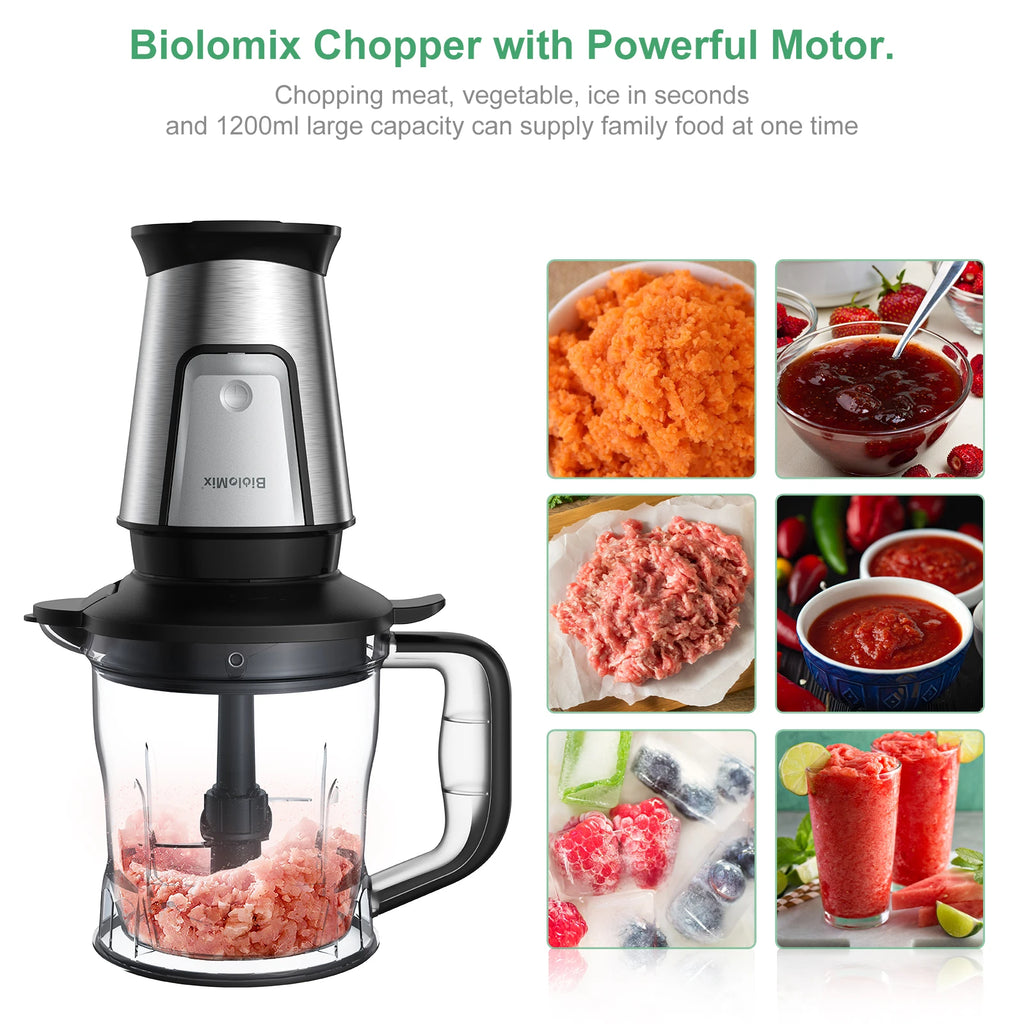 BioloMix 700W 3-in-1 Multifunctional Portable Food Processor Juicer Blender Smoothie Mixer Food Chopper Dry Grinder for Kitchen