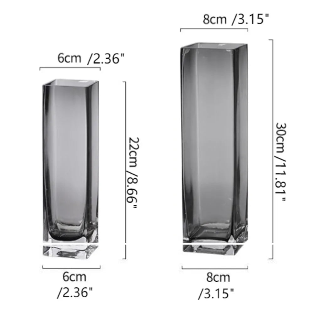 Light Luxury, Creative, High Grade, Original Color Glass, Transparent Vase, Living Room, Soft Decoration, Aquaculture, Flower