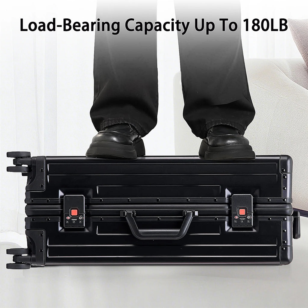 20 Inch Aluminum Rolling Trolley Case Cabin Suitcase Spinner Wheels USB Charging Travel Luggage With TSA Lock For Men Women 2025