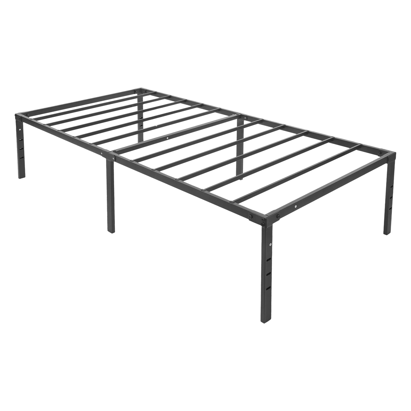 Heavy Duty Metal Bed Frame 95 x 189cm Noise Free Black Bed Frame Queen Size Easy Assembly