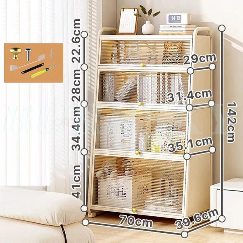Bathroom Storage Floor to Floor, Waterproof Cabinet, Multi-Layer Storage Rack with Door