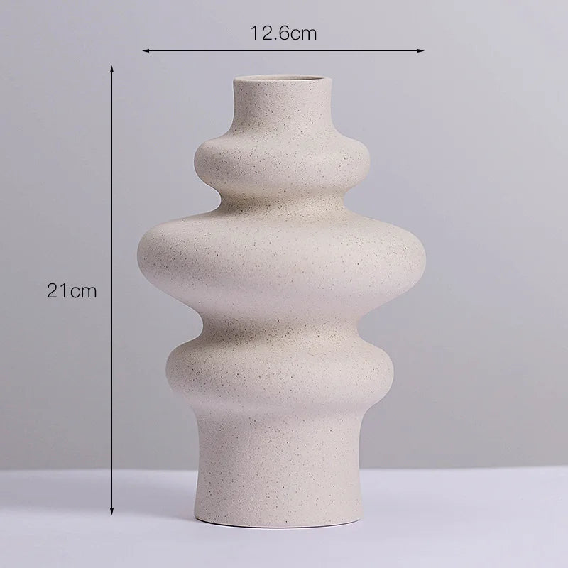 Ins Style Ceramic WhiteVase Decoration Spiral Vase Modern Home Decoration Flower Pot Vase Decoration Home Living Room Decoration