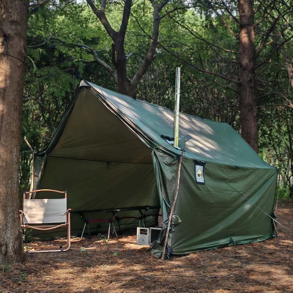 Hammock Hot Tent with Stove Jack, Spacious Versatile Wall Tent with Snow Skirt, 3000mm Waterproof with Zippered Tent Bag