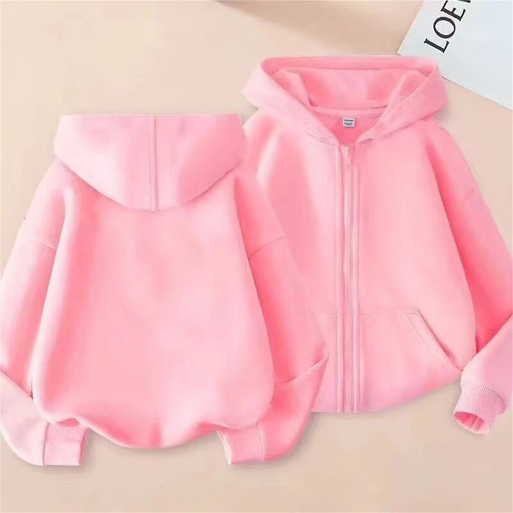 Children Fashion zipper style Clothing Boys Girls Hoodie  Tops Spring Autumn Leisure Sweatshirr Toddler 3-12 Year Red Black Coat