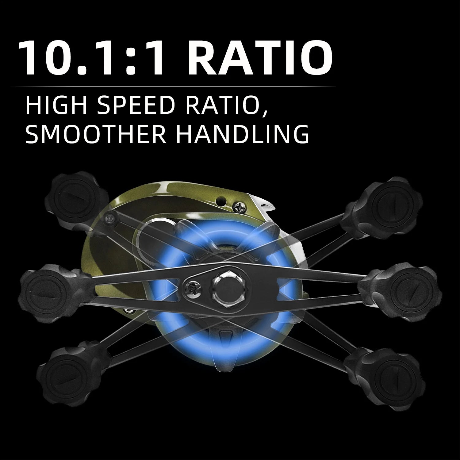 Premium Circular Grip Green Waterdrop Fishing Reel - Ergonomic Design, Smooth Casting, Durable Construction