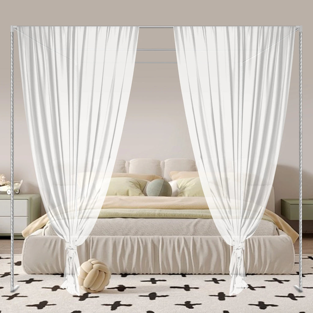 Stainless Steel Bedding Canopy Frame, Bedroom Furniture, Detachable Mosquito Net Frame, Bed Frame Queen for 4 Corner Bed