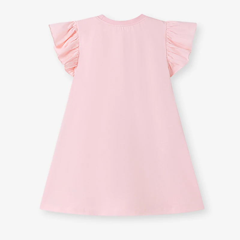 Baby Girls 2025 New Summer Kids Clothes Children's Clothing Cotton Cartoon Unicorns Pink Dresses Holiday Gifts