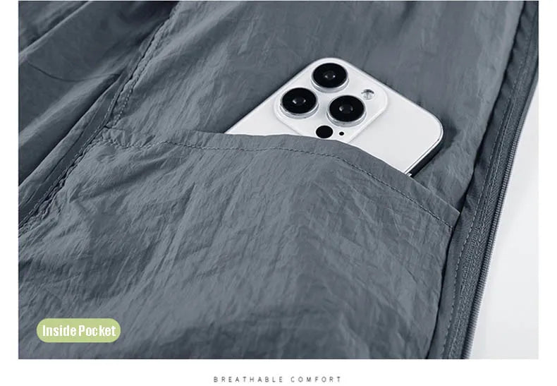 Summer Waterproof Hiking Jackets Men Fishing Cycling Hooded Gym Sports Running Coat Outdoor Sun-Protective Thin Jacket Clothing