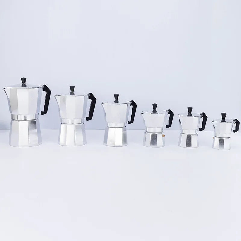 50/100/150/300ml Coffee Pot Italian Aluminum Moka Pot Octagonal Espresso Moka Coffee Pot Kitchen Barista Accessories