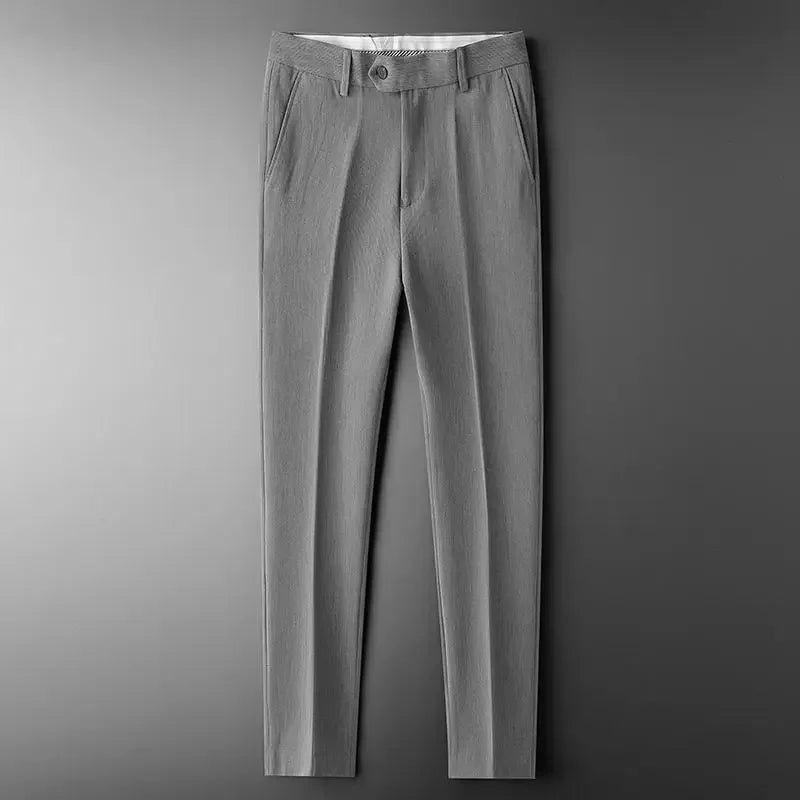 Draped Fluid Straight Trousers for Men Harem Pants Man Suits Suit Luxury Fabric Fashion Formal Thin Casual High Quality Dress Up