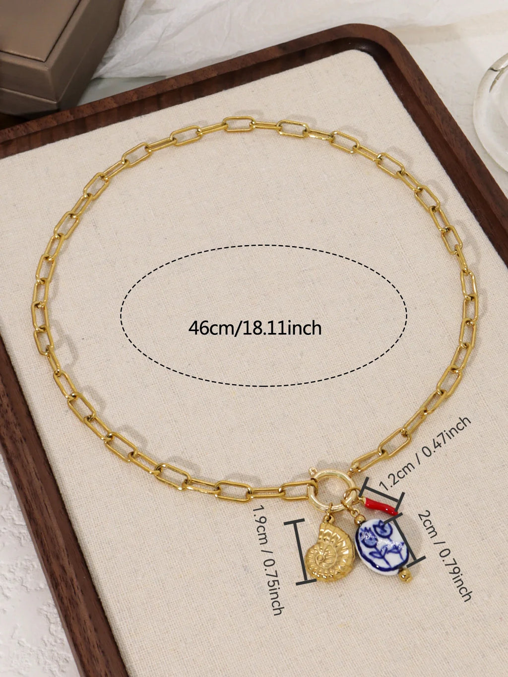 Charm Stainless Steel Conch Ceramic Tulip Pendant Women's Necklace Holiday Party Jewelry Accessories