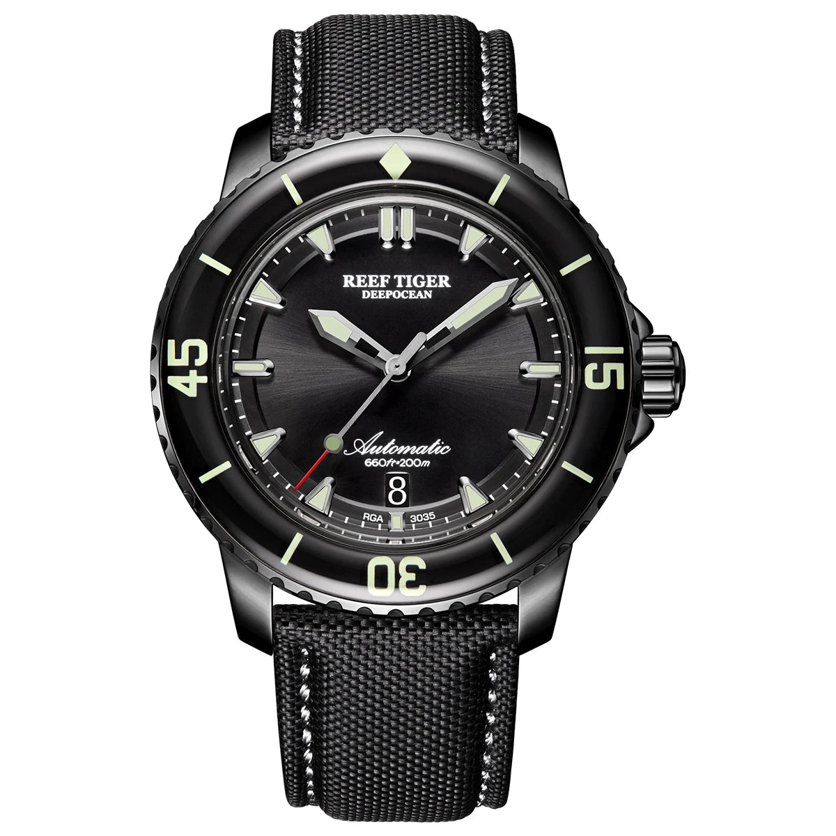 reef tiger brand fully automatic mechanical watches, business men's watches, personalized and fashionable luminous men's sports