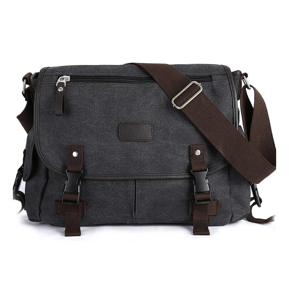 Vintage Laptop Shoulder Bag Large Capacity Messenger Handbags Multi Pockets 14 Inch Laptop Pouch Water Resistant for School Work