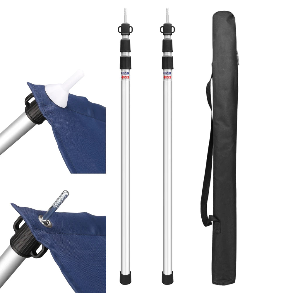 Tent Poles Camping Poles for Tarp Awning Canopy Porch Sun Sails Tarpaulin Headroom Aluminium Adjustable Telescoping Hiking Poles