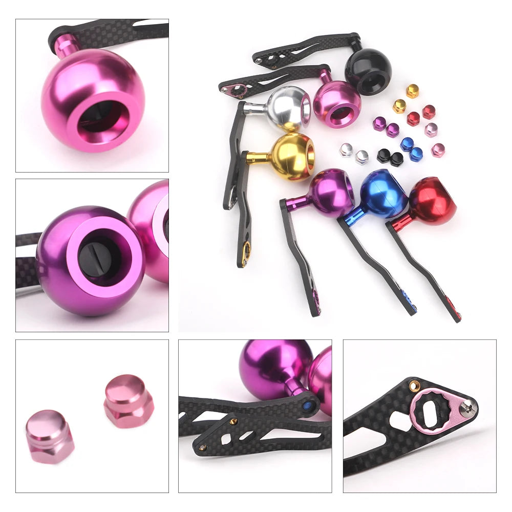 ROLLFISH Fishing Reel Handle Rocker Arm Carbon Fiber Light Weight 28g Ergonomic Design Multicolor Fishing Tools Accessories