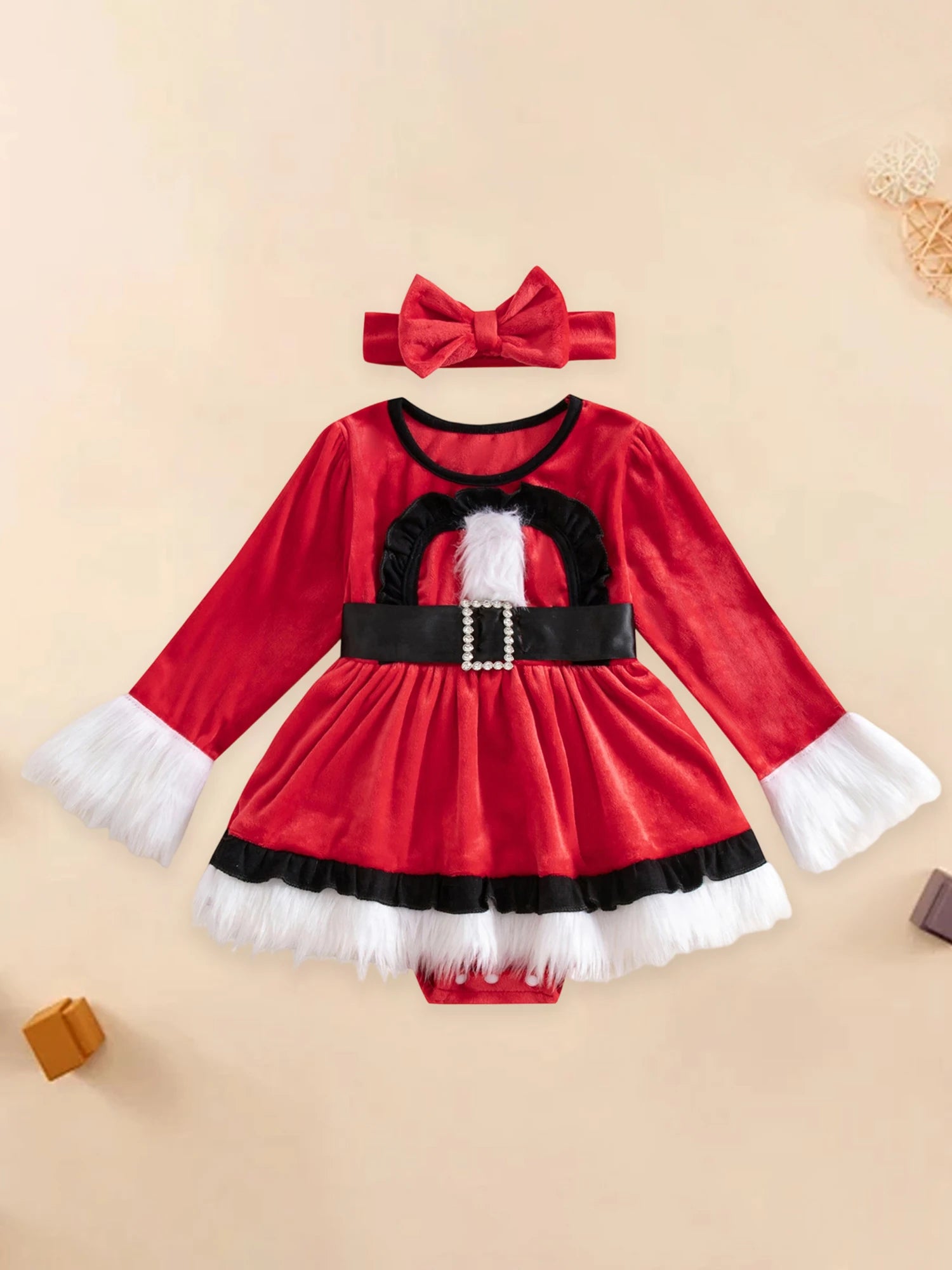 Toddler Boy Winter Outfit Plaid Shirt Suspender Pants Bowtie 3 Piece Set Christmas Party Clothes for Kids