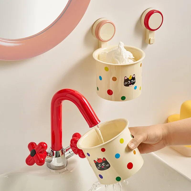 Cosmetic Storage Box, Toilet And Bathroom, Facial Tissue, Small Miscellaneous Items Storage, No-drill Suction Cup Shelf