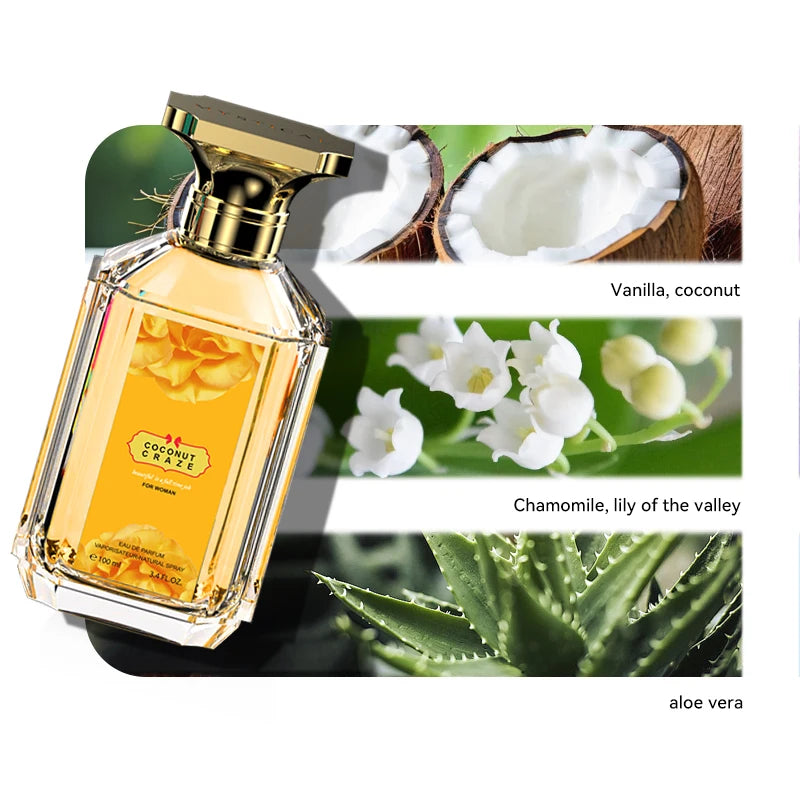 Coconut Passion Women's Perfume 100ML 3.4FL.OZ - Floral Fruity Gourmand Eau de Parfum Perfume Ladies for Everyday/Dating Use