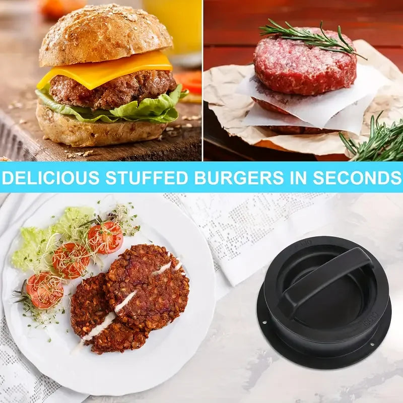 Burger Press Mold & Patty Maker -3 in 1 stuffed hamburger patty maker Perfect for Beef,Veggie,Chicken Patties-Kitchen Press Tool