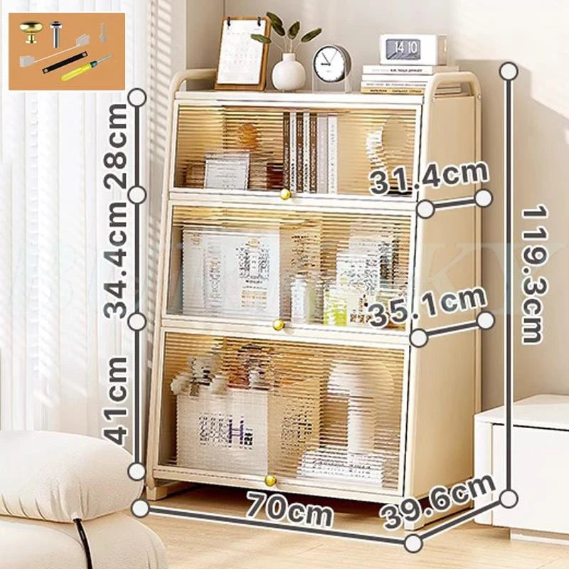 Bathroom Storage Floor to Floor, Waterproof Cabinet, Multi-Layer Storage Rack with Door