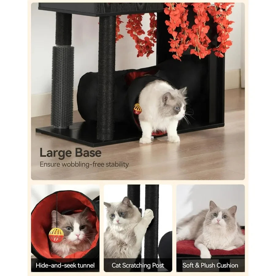 Gothic Cat Tree 67 Cat Tower for Indoor Cats Ideal for Large Cats Up to 20 lbs+ Features ExtraLarge Padded Platform SisalCovere