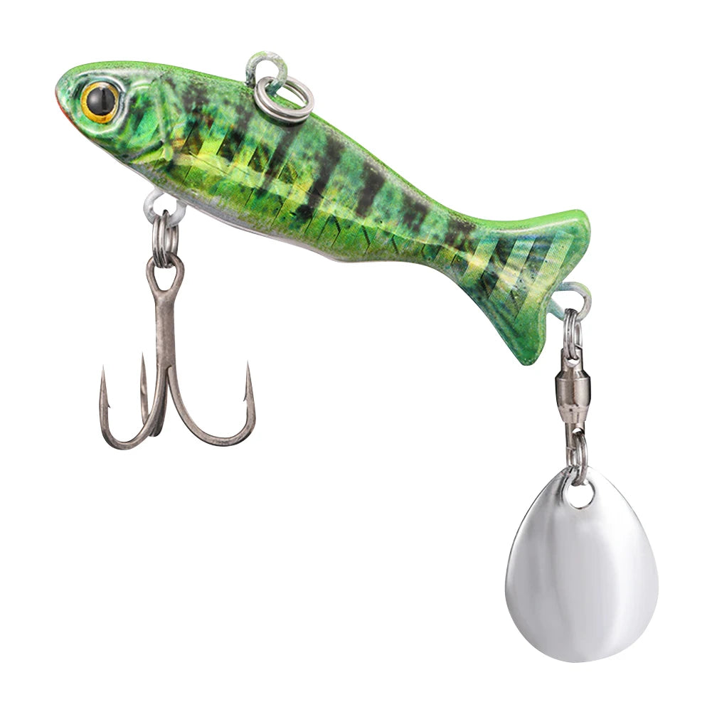 Metal Vib Fishing Lure with Sharp Treble Hooks Hard Bait Artificial Bait Bass Pike Carp Sea Fishing Lure