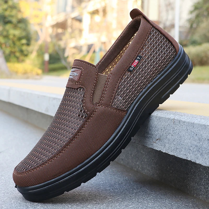 Men's Fashionable Solid Woven Knitted Running Shoes - Lightweight, Breathable and Non-Slip - Perfect Sports Shoes for Outdoor Ad