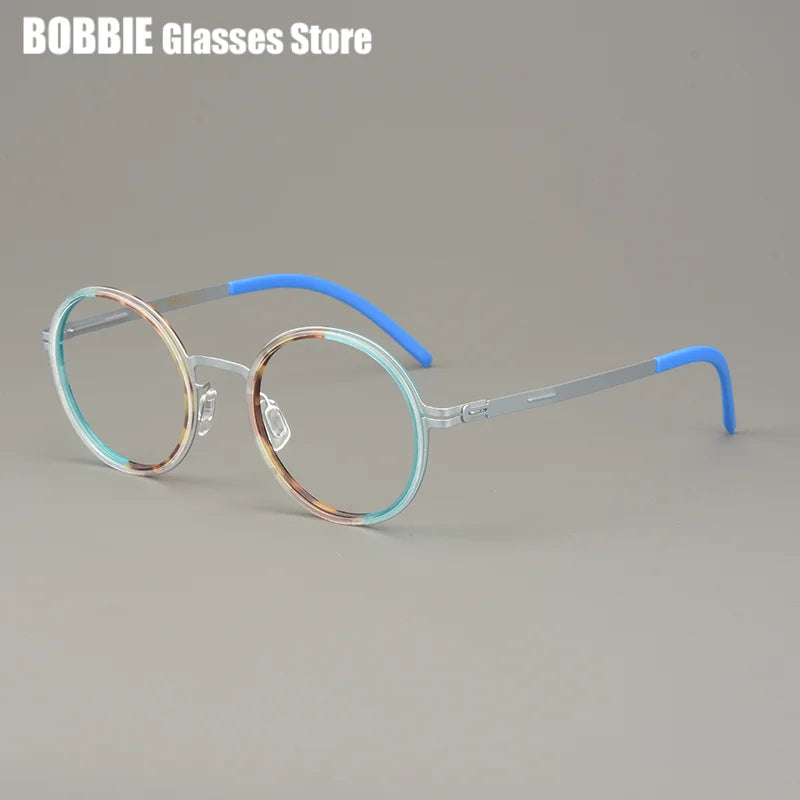 Classics Round Glasses Frame Eyeglasses Light Thin Screwless Acetate Ring Men Women Spectacle Germany Brand Design Oroshi 2025