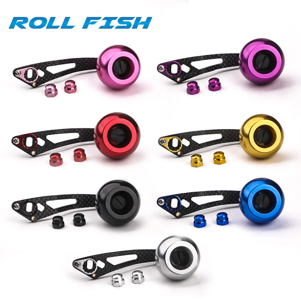 ROLLFISH Fishing Reel Handle Rocker Arm Carbon Fiber Light Weight 28g Ergonomic Design Multicolor Fishing Tools Accessories