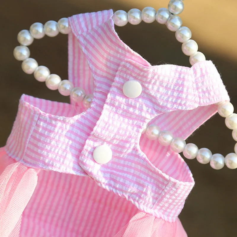 Pet clothes dog dress cute color skirt Suspender skirt pet supplies
