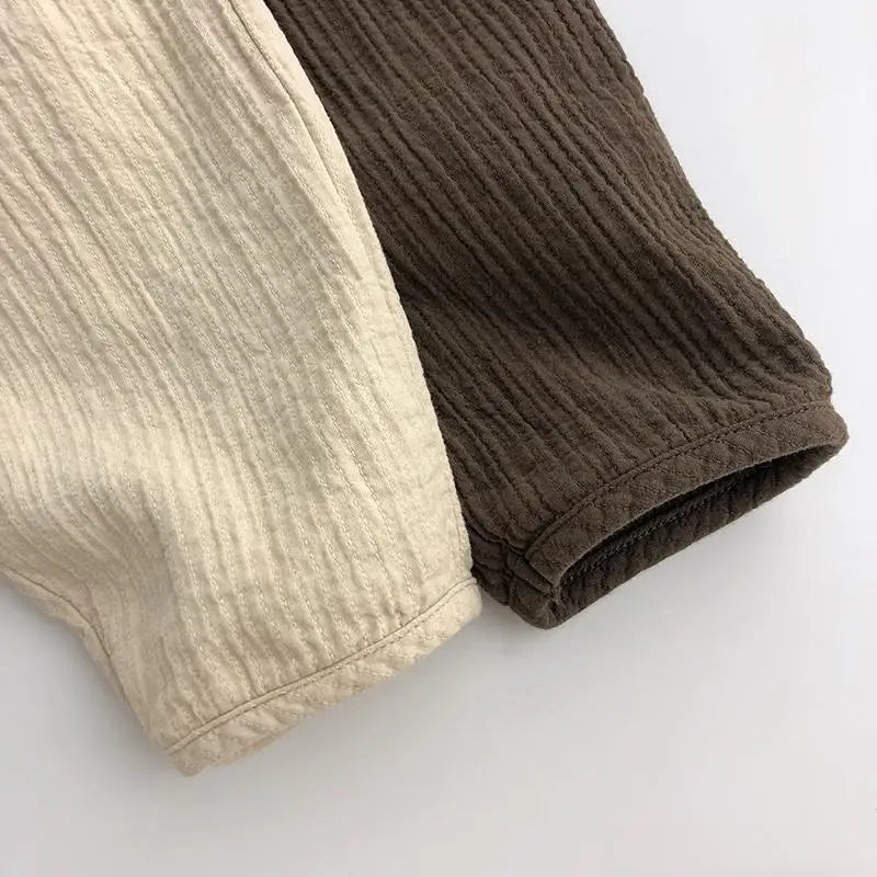 Summer Children's Casual Pants Cotton Hemp Pants Korean Baby Boy and Girls Cargo Pants Kids Clothes