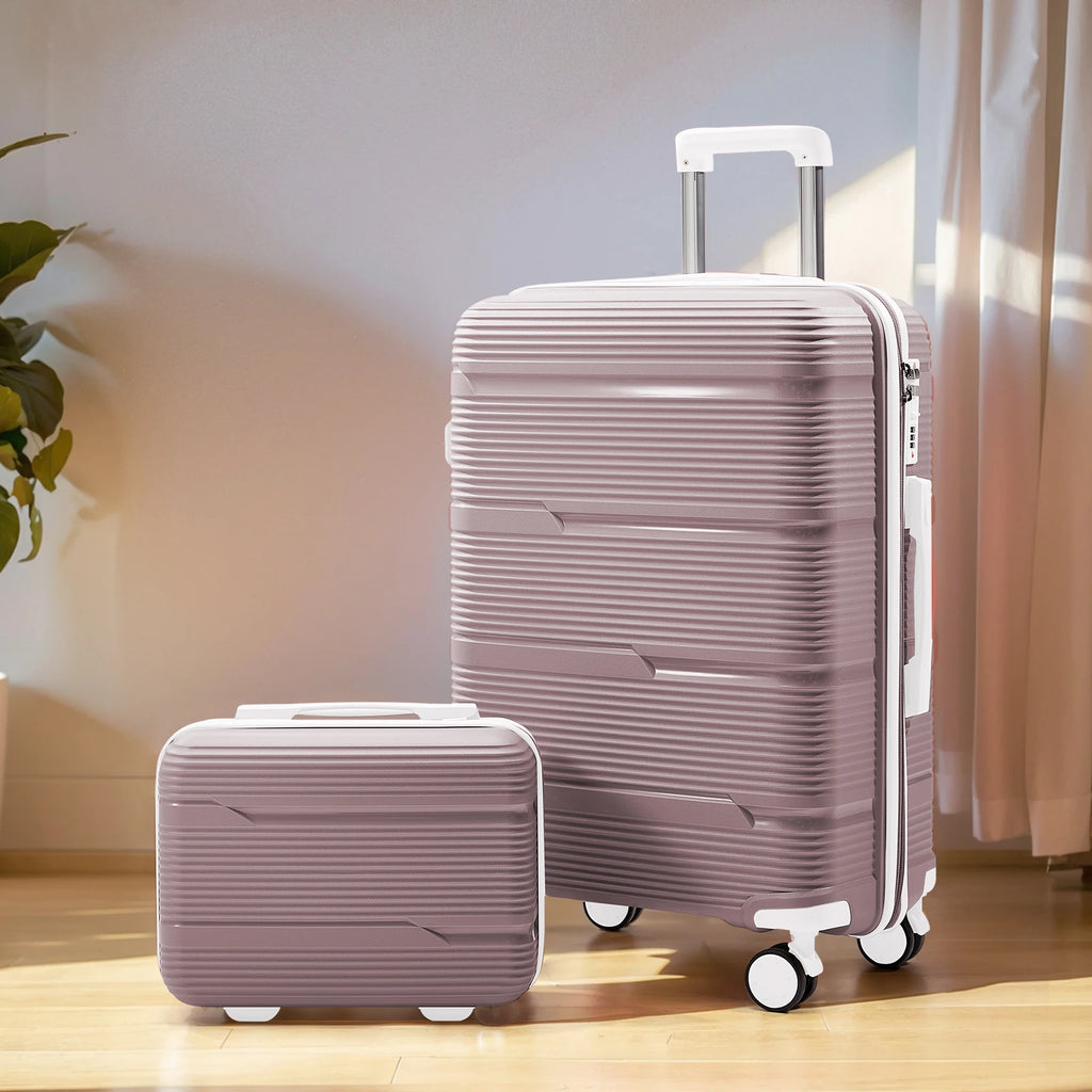 Travel Suitcase Rolling, Carry on Boarding Luggage Cabin Set with Cosmetic Case Spinner Wheels Travel Trolley Case 13 20 Inch