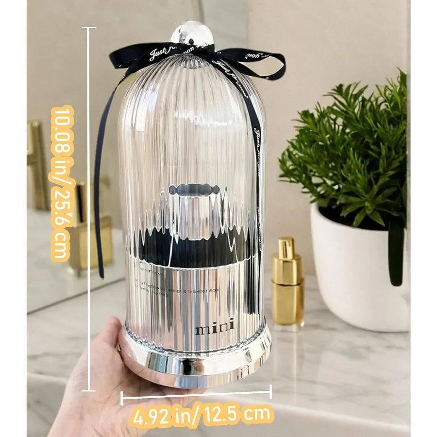 MultiFunctional Rotating Toothbrush Holder with Sliding Lid: 7Slot Bathroom Countertop Organizer Ideal for Storing Toothbrushes