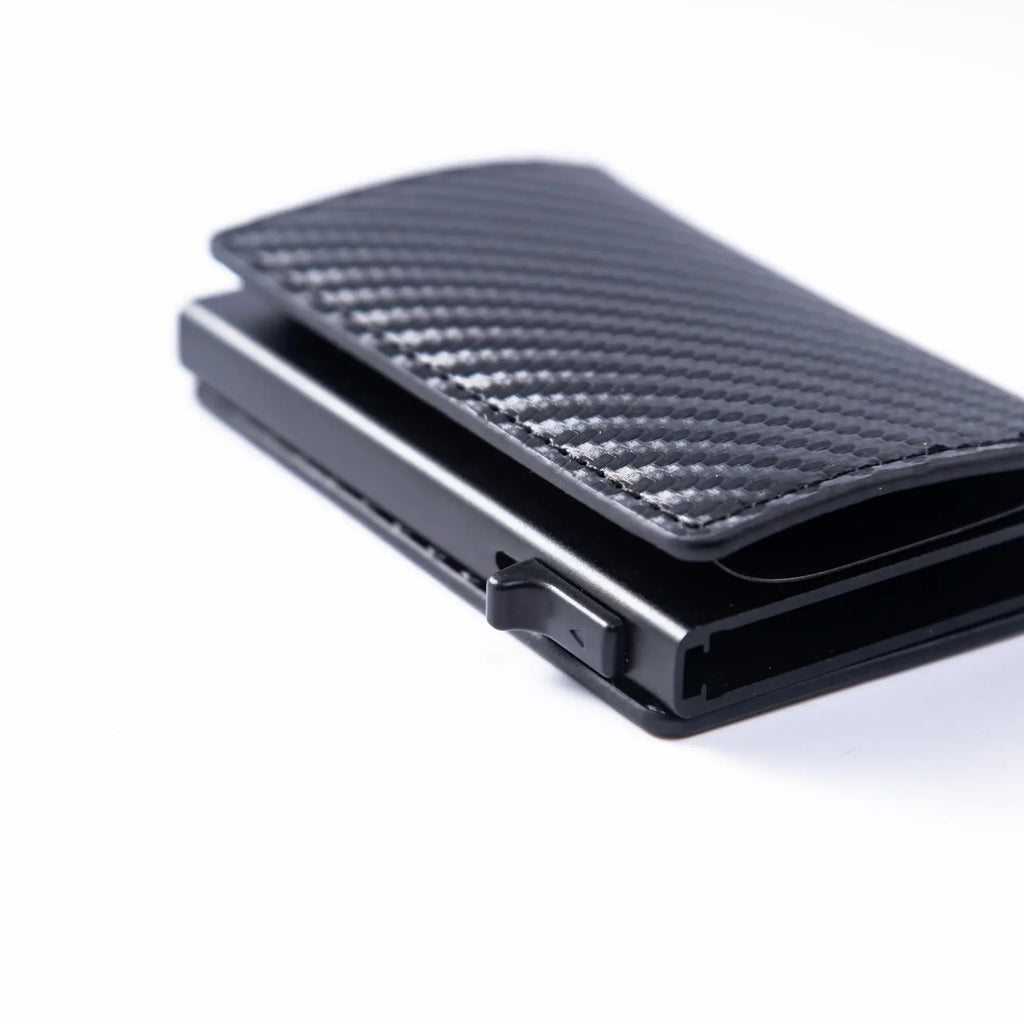 Carbon Fiber Credit Card Holder Wallet Men Rfid Smart Meral Thin Slim Pop Up Minimalist Wallet Small Black Purse Metal Wallet