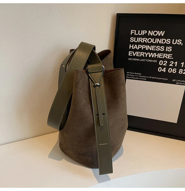 Retro Frosted Buet Bag Large Capaci Commuter Women's Single oulder Slant Cross Bag Soft PU Material Buet ape