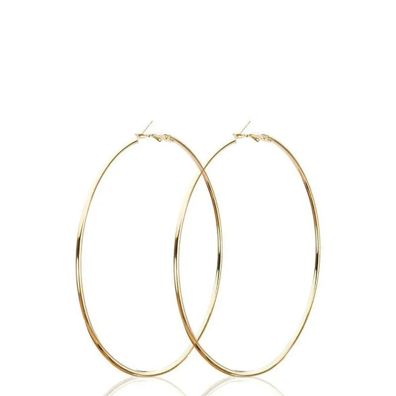 2pcs 30-100mm Small Big Circle Hoop Earrings for Women Men, Stainless Steel Ear Ring Fashion Jewelry Gift Nightclub DJ