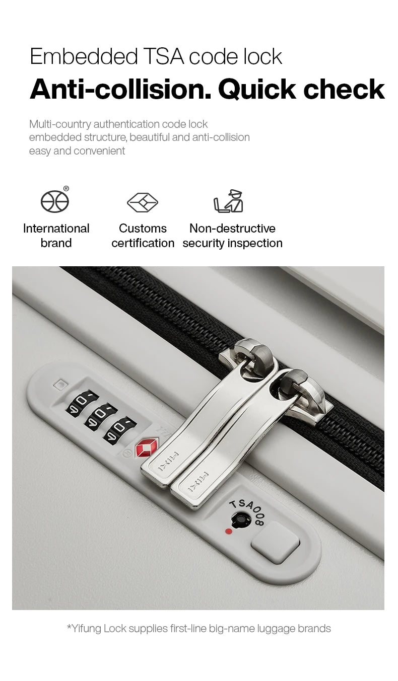 Mixi Wide Handle Travel Luggage Suitcase Rolling Spinner Wheels Hardside PC TSA Lock 20 24 Inch Unisex