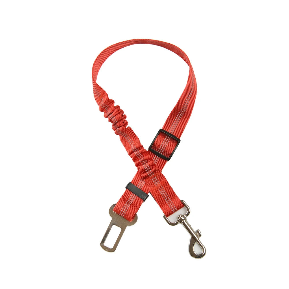 Durable Nylon Dog Seat Belt For Small Large Dogs Adjustable Reflective Elastic Lead Puppy Travel Car Safety Rope French Bulldog